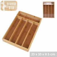 Bamboo Cutlery Tray with 5 Compartments