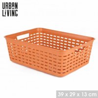 Urban Living Tony Plastic Storage Basket Sunburn - 39cm x 29cm x 13cm