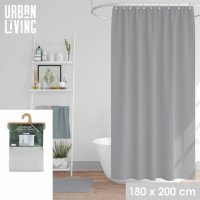 Urban Living Jacquard Shower Curtain with Rings - Nomad Grey