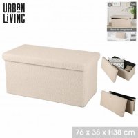 Urban Living Foldable Storage Bench - Beige