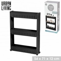 Urban Living 3 Shelf Storage Rack with Castors - Black