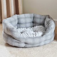 Smart Garden Zoon Grey Plaid Oval Bed - XL