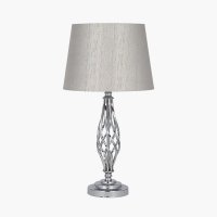 Pacific Lifestyle Jenna Metal Twist Detail Table Lamp - Silver