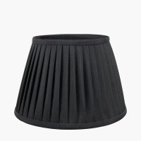 Pacific Lifestyle Lyndon Poly Cotton Knife Pleat Tapered Lampshade 35cm - Black