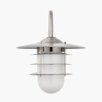Pacific Lifestyle Centauri Metal and Opaque Glass Wall Light - Brushed Steel