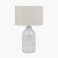 Pacific Lifestyle Flora White Floral Ceramic Table Lamp
