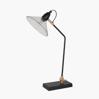 Pacific Lifestyle Canton Matt Black Metal and Glass Cone Table Lamp
