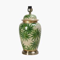 Pacific Lifestyle Curacao Palm Leaf Design Ceramic Urn Table Lamp Base