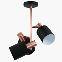 Pacific Lifestyle Biba 3 Light Electrified Pendant - Black and Antique Copper