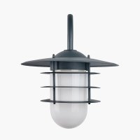 Pacific Lifestyle Centauri Metal and Opaque Glass Wall Light - Dark Grey