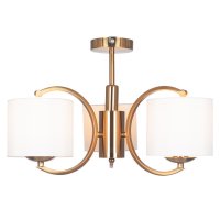 Pacific Lifestyle Arcadia Metal Curved 3 Arm Semi Flush Pendant - Satin Brass