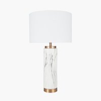 Pacific Lifestyle Carrara Ceramic Tall Table Lamp - Marble Effect
