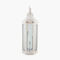 Pacific Lifestyle Adaline Wood Lantern Floor Lamp - White Wash