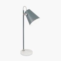 Pacific Lifestyle Theia Grey and Satin Nickel Task Table Lamp
