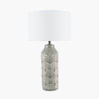 Pacific Lifestyle Bethan Embossed Ceramic Table Lamp - Grey