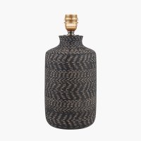 Pacific Lifestyle Atouk Textured Stoneware Table Lamp Base - Black