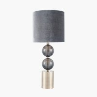 Pacific Lifestyle Harris Antique Brass and Smoke Glass Table Lamp