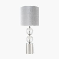 Pacific Lifestyle Harris Brushed Silver and Clear Glass Table Lamp