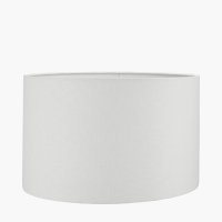 Pacific Lifestyle Lino Self Lined Linen Drum Lampshade 30cm - White