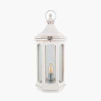 Pacific Lifestyle Adaline Wood Lantern Table Lamp - White Wash