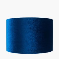 Pacific Lifestyle Bow Velvet Cylinder Lampshade 35cm - Sapphire