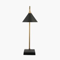 Pacific Lifestyle Zeta Matt Black and Antique Brass Table Lamp