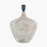 Pacific Lifestyle Manaia Textured Wood Table Lamp Base - White Wash
