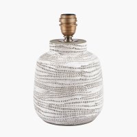 Pacific Lifestyle Alina White Dot Design Small Stoneware Table Lamp Base