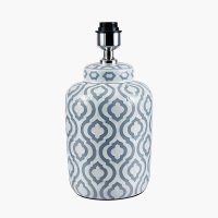 Pacific Lifestyle Celia Grey and White Pattern Ceramic Table Lamp Base