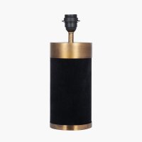 Pacific Lifestyle Dempsey Velvet and Antique Gold Metal Table Lamp Base - Black