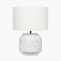 Pacific Lifestyle Meribel Geo Textured Ceramic Table Lamp - White