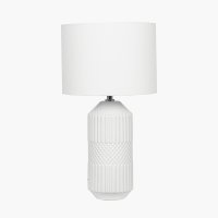 Pacific Lifestyle Meribel Geo Textured Tall Ceramic Table Lamp - White