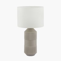 Pacific Lifestyle Meribel Geo Textured Tall Ceramic Table Lamp - Grey