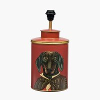 Pacific Lifestyle Dachshund Red Hand Painted Metal Table Lamp Base