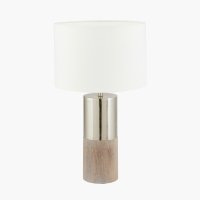 Pacific Lifestyle Etosha Table Lamp - Grey Wood and Silver Metal