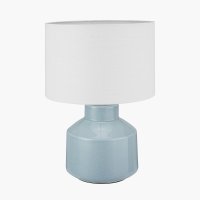 Pacific Lifestyle Nora Crackle Effect Table Lamp - Duck Egg Blue