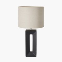 Pacific Lifestyle Block Ceramic Tall Table Lamp - Black