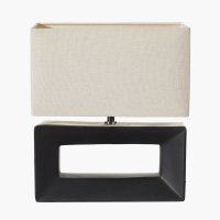 Pacific Lifestyle Block Ceramic Rectangular Table Lamp - Black