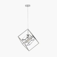 Pacific Lifestyle Alessio Metal Cube Pendant - Shiny Nickel