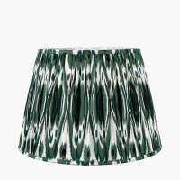 Pacific Lifestyle Izara Ikat Patterned Mushroom Pleat Tapered Lampshade 30cm - Racing Green