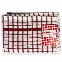 Absolute Home Textiles Terry Check Tea Towel 100% Cotton - Red