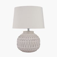 Pacific Lifestyle Anneli Aztec Texture Ceramic Table Lamp - Warm White