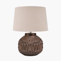 Pacific Lifestyle Anneli Aztec Texture Ceramic Table Lamp - Bronze