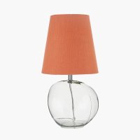 Pacific Lifestyle Hallie Clear Glass Table Lamp with Terracotta Shade