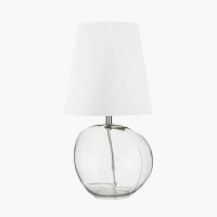 Pacific Lifestyle Hallie Clear Glass Table Lamp with White Shade