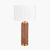 Pacific Lifestyle Carrara Ceramic Tall Table Lamp - Wood Effect