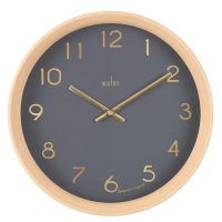 Acctim Upsilon Wall Clock Grey/Light Wood