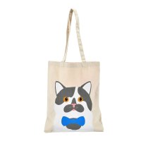 Cat Print Canvas Heavy Duty Shopper Tote - Natural Cat