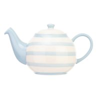 Siip Wide Horizontal Stripe 6 Cup Teapot - Blue