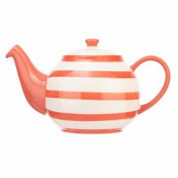 Siip Wide Horizontal Stripe 6 Cup Teapot - Red